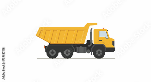 Yellow Dump Truck Illustration for Construction and Transportation Needs.
