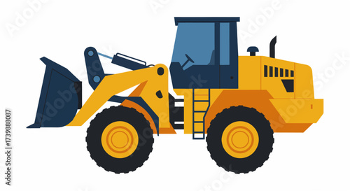 Yellow wheel loader heavy construction machinery equipment.
