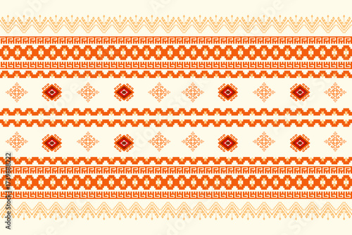 Ethnic Aztec abstract geometric oriental traditional embroidery seamless pattern. Native geometry decorative design for fabric, clothing, border decor, interior, wallpaper, background, texture, print