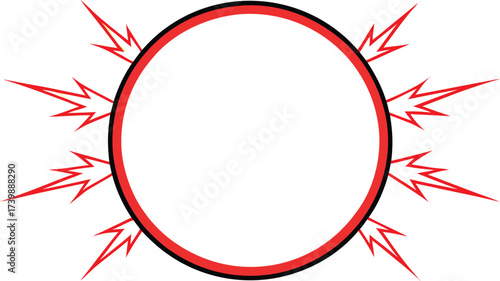lightning electric spark oval border glowing.