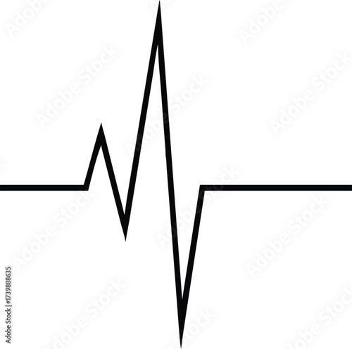 Vector art of black electrocardiogram heartbeat line
