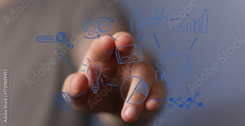 Hand interacting with digit...