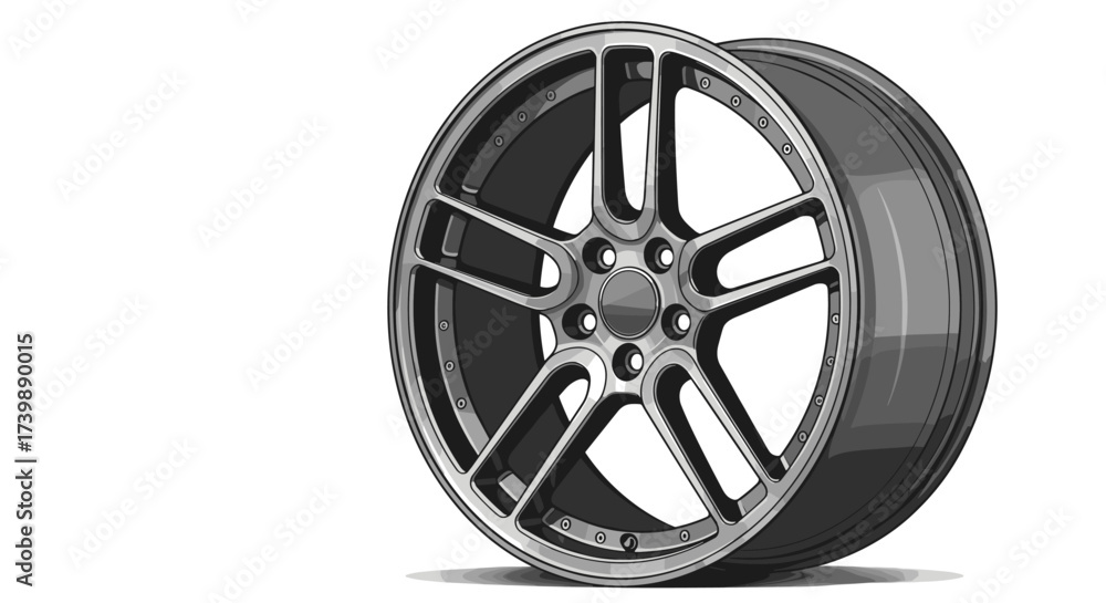 Fototapeta premium car wheel on white background