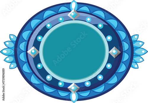 realistic diamond encrusted luxury oval frame.