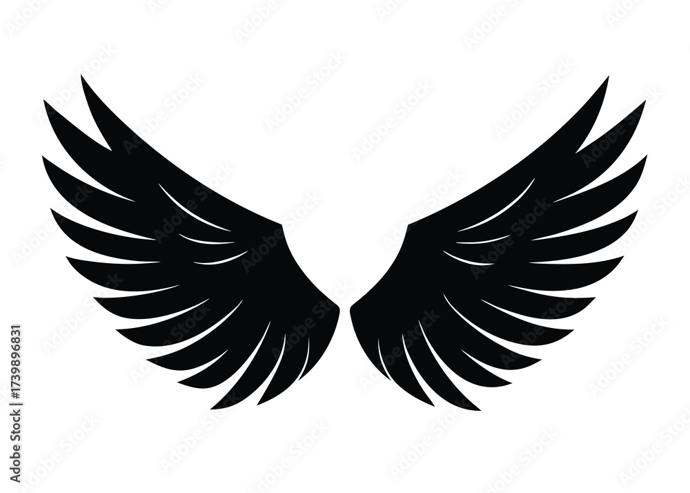 Obraz premium angel wing silhouette vector icon