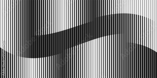 Black line halftone gradient strips. Fading stripe gradation background. Repeating linear pattern backdrop. Parallel lines wallpaper for overlay, print, cover. Vector Doppler effect concept.eps 10
