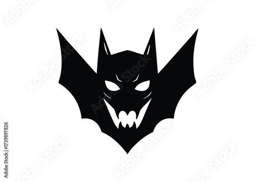 bloody bat mask silhouette vector icon
