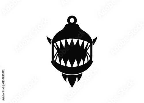 bloody lantern jaw silhouette vector icon