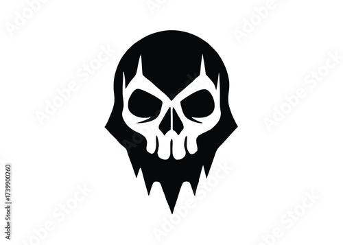 bloody mask skull silhouette vector icon