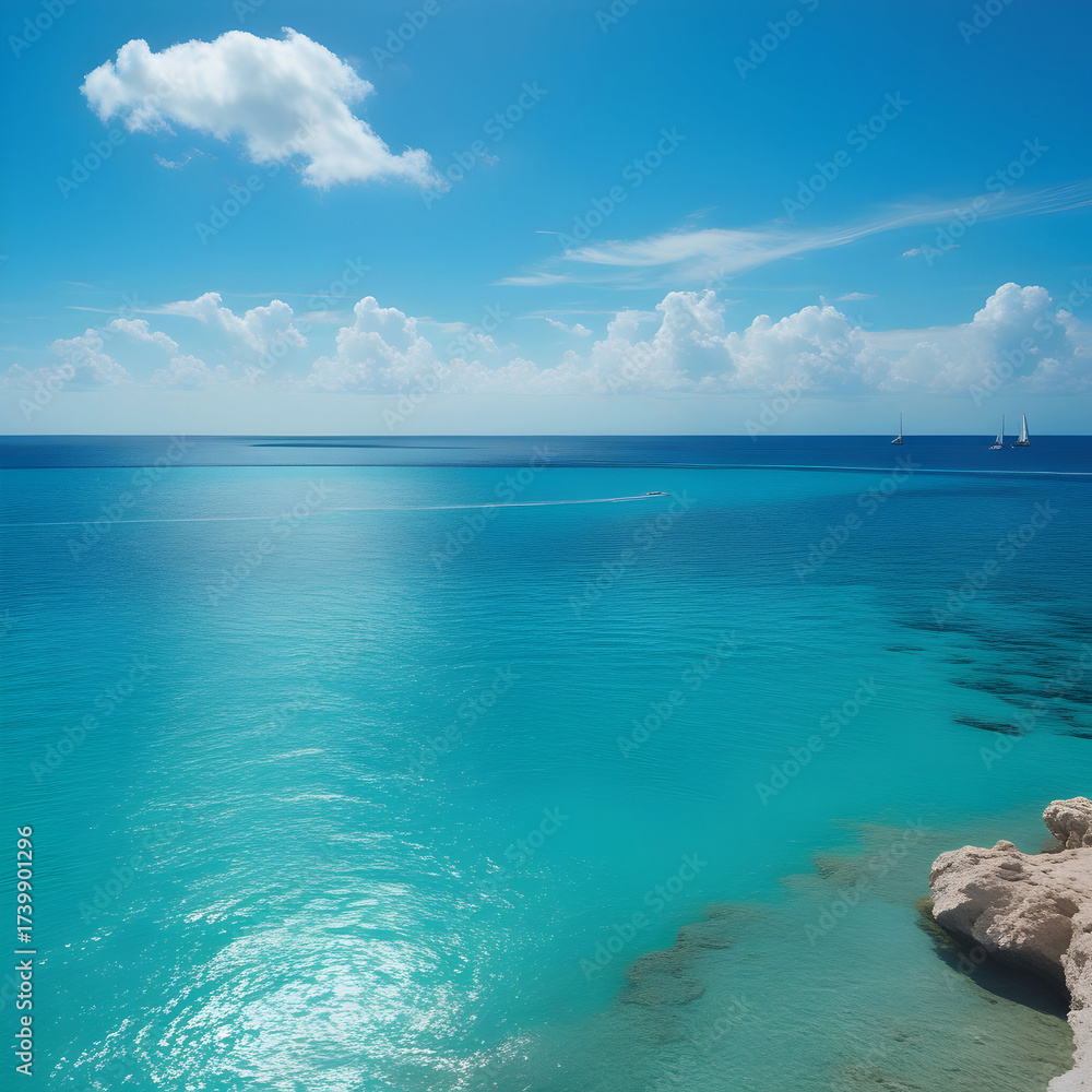 Obraz premium View of a crystal clear blue sea