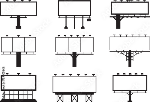 editable billboard illustration collection 9 support styles outdoor signage templates for marketing campaigns