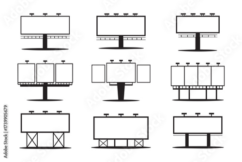 versatile billboard mockup set 9 architectural signage outlines large format display templates for print and web