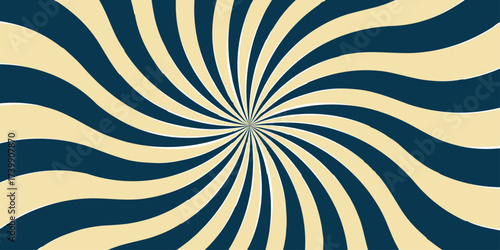 Abstract background with rays retro starburst. Funky ray elements, circle motifs. Curve smoothly, forming swirling vortex effect.Dynamic spiral effect reminiscent of retro candy swirls or vintage...