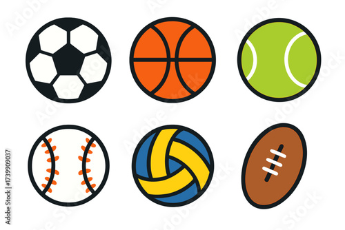 Set of essential sports balls including soccer basketball tennis and baseball equipment
