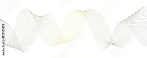 Abstract, digital-style background with series intertwined, flowing waveforms made of smooth, fine aqua blue lines. Vector business Illustration pattern of lines in transparent background.