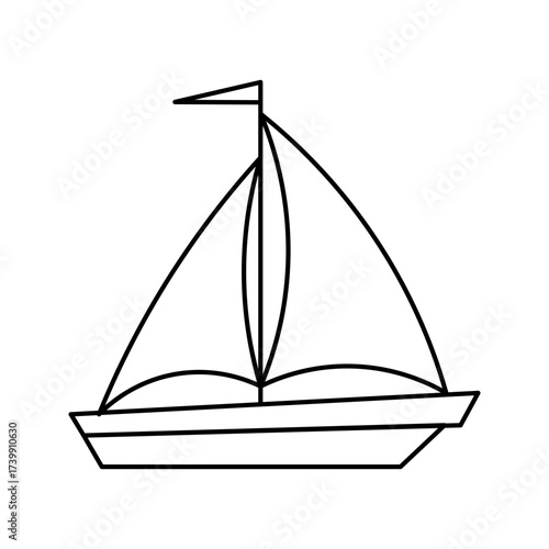  sailboat icon white on background