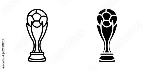  football trophy icon white on background
