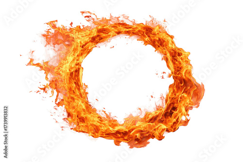 Fiery circular ring of flames