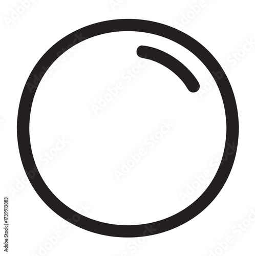 Simple black outline circle with a continuous line on a , minimalist design concept.