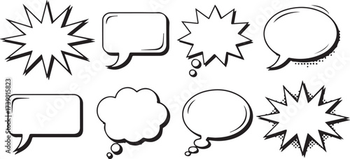 comic speech bubbles set vector pack transparent png eps ai editable elements for comics and graphic design