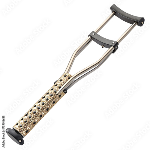 Stylish forearm crutch providing mobility and support during recovery, offering a blend of functionality and modern design in medical equipment