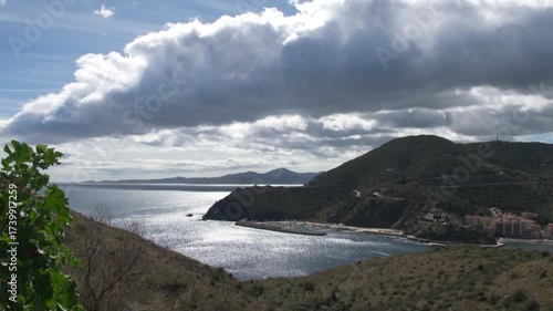 Panoramic View of Portbou, Catalonia, Spain