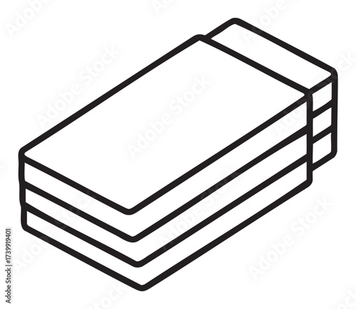 Black outline drawing of a closed, thick hardcover book with visible pages, viewed from the side.