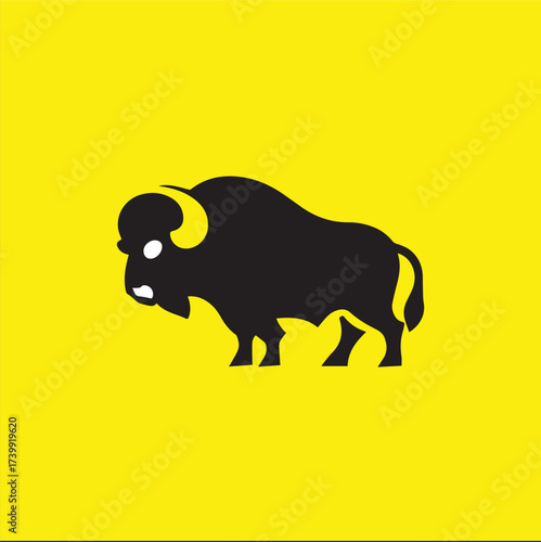 Silhouette Style Vector Bull Logo Icon – Strong Minimalist Black Animal Emblem Design for Sports Teams, Steakhouse Branding, Financial Markets, Gym Logos, and Power Concepts