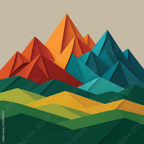 vector illustration of a mountain landscape