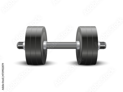 Realistic dumbbell for fitness and gym design projects
