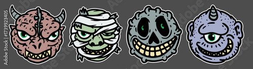 monster madball mummy eye dragon zombie halloween ghost cyclops