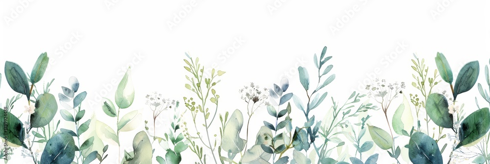 custom made wallpaper toronto digitalSeamless Border of Lush Green Leaves and Vibrant Foliage Elements