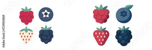 Fresh and healthy garden berries including raspberries, blueberries, strawberries, and blackberries