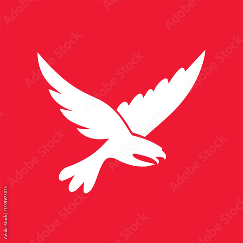 Silhouette Style Vector Falcon Logo Icon – Majestic Bird of Prey in Flight – Minimalist Black Hawk Emblem Design for Branding, Sports Teams, and Wildlife Concepts