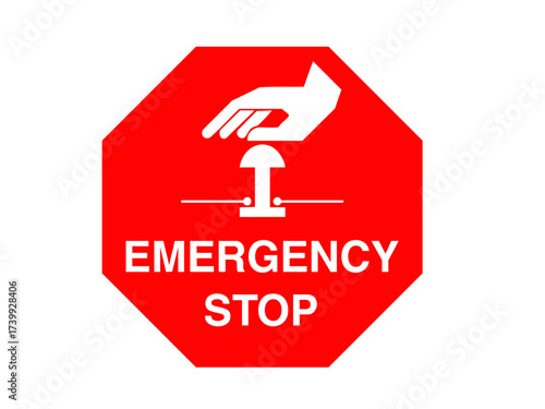 emergency stop sign with red backgorund