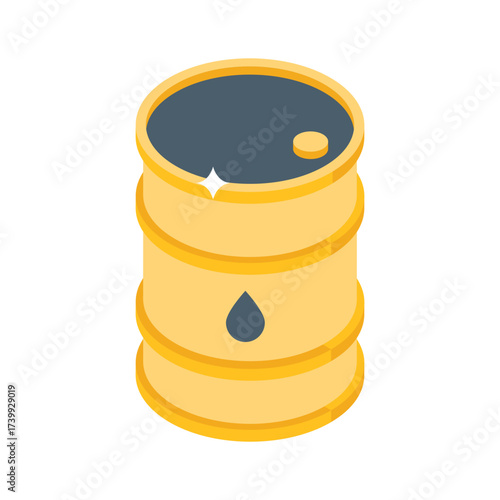 Creatively designed icon of oil barrel in trendy design style