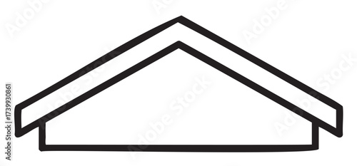 Black outline icon of a simple triangular camping tent with a minimal linear design for outdoor and adventure themes.