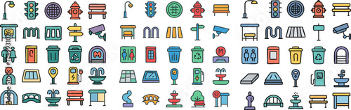Collection of Urban and Public Space Icons.