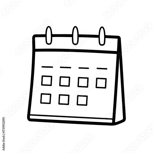 Illustration of a simple calendar drawing silhouette