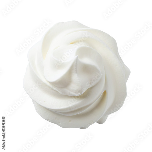 White whipped cream swirl top view