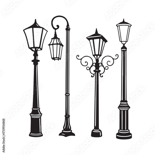 Street lamps vector