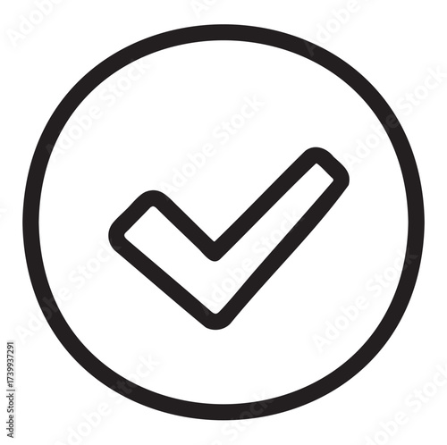 Bold black checkmark icon in a simple, clean design symbolizing approval or correctness.