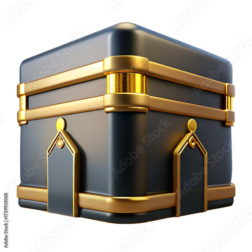 Wallpaper Mural Stylized Kabah Illustration with Golden Accents and Deep Black Structure Torontodigital.ca