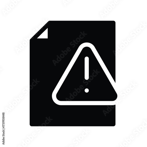 document with exclamation mark mark solid icon vector design good for web or mobile app