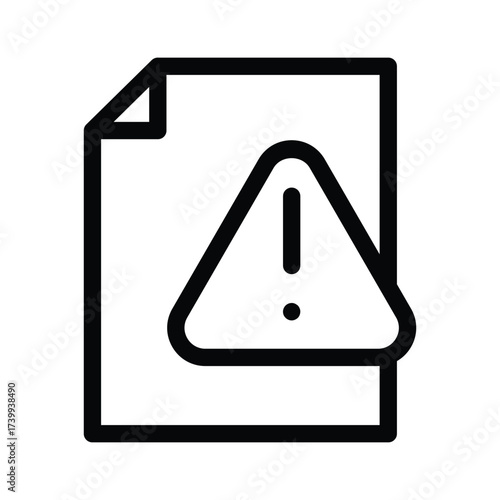 document with exclamation mark mark outline icon vector design good for web or mobile app