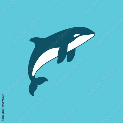 Silhouette Style Vector Orca Icon Design, Minimalist and Modern Editable Graphic, Scalable Illustration for Wildlife, Ocean, Marine Life, Animal, Conservation, Logo, and Branding Use