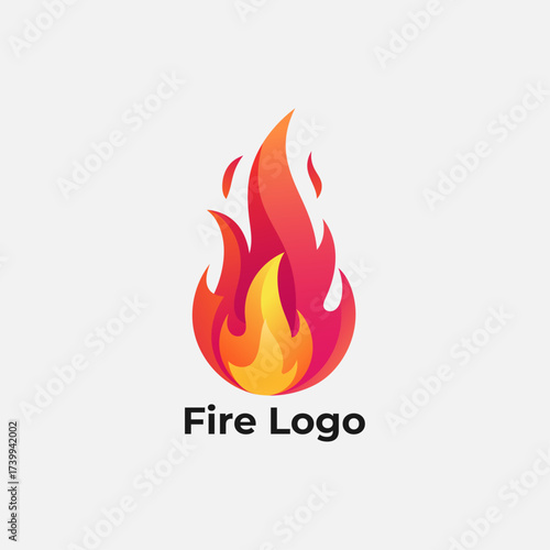 Vector fire flame design, Stylish burning icon, Bonfire silhouette logo, Creative flame emblem for business