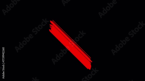 4k painted red cross sign animation