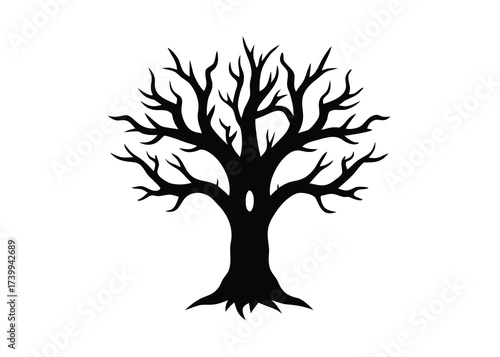 cursed tree silhouette vector icon