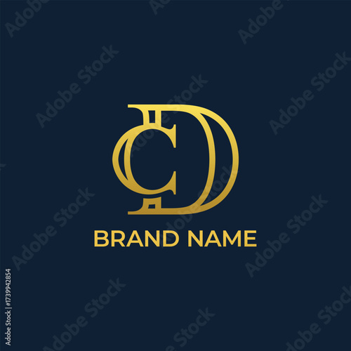 minimalist luxury CD logo vector